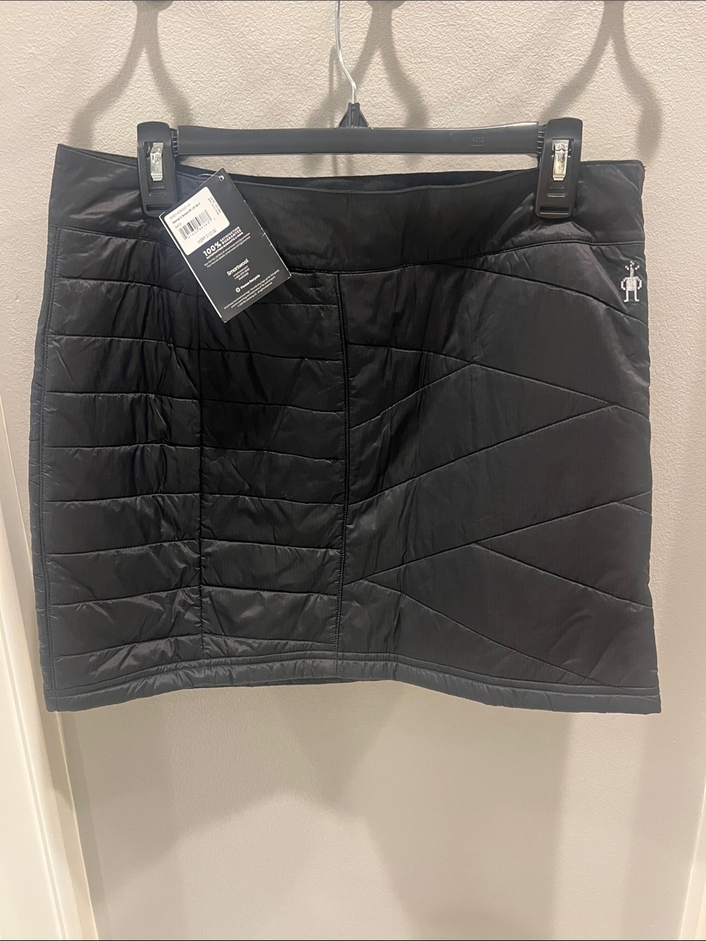 Smartwool Black Quilted Mini Skirt with Logo Detail